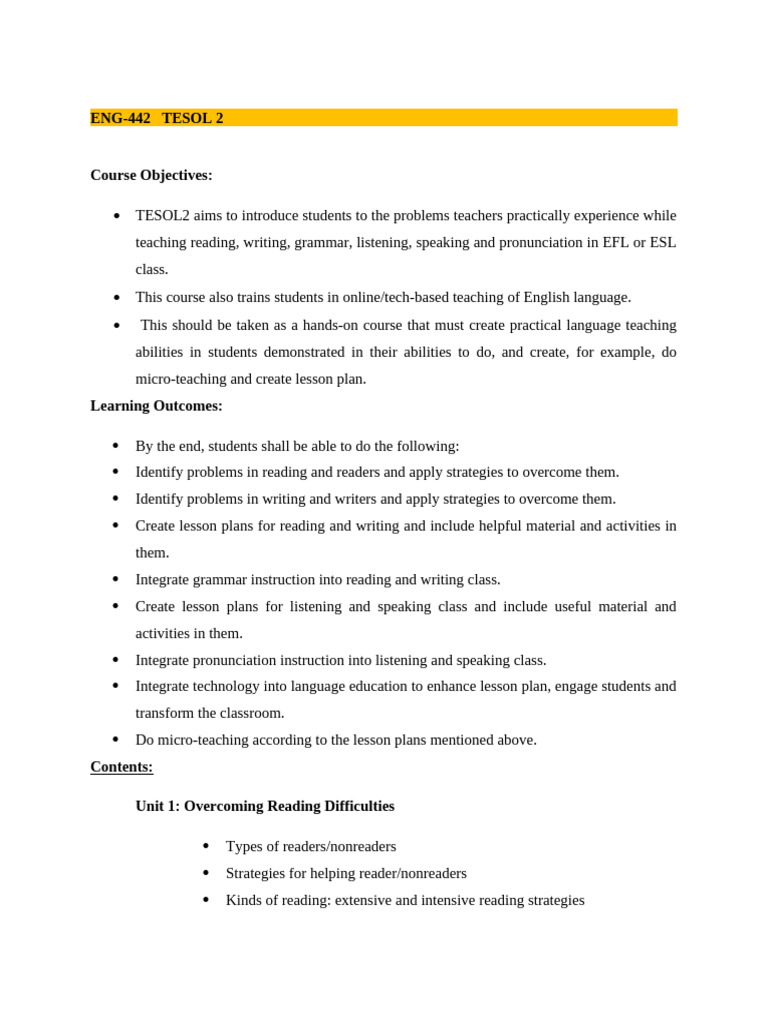 Tesol 2 | PDF | English As A Second Or Foreign Language | Pedagogy