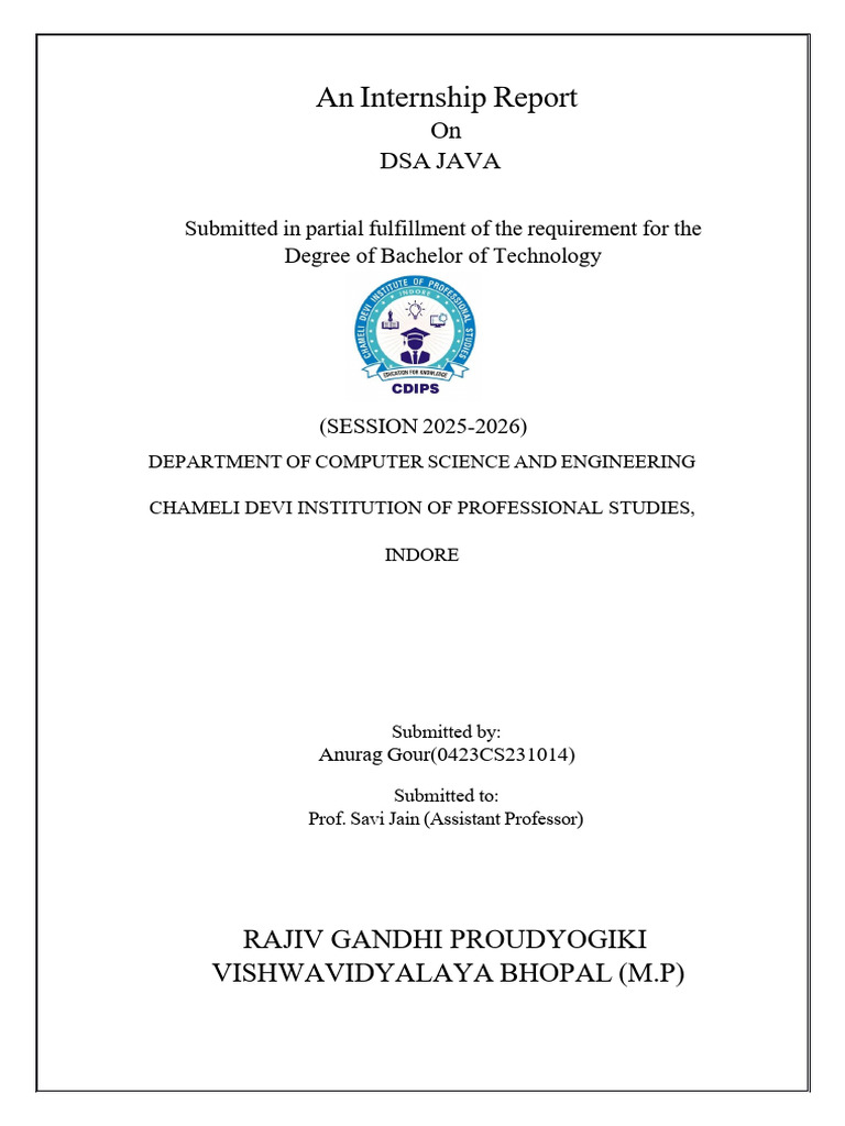 Anurag Internship Report TT | PDF | Computer Programming | Dynamic ...