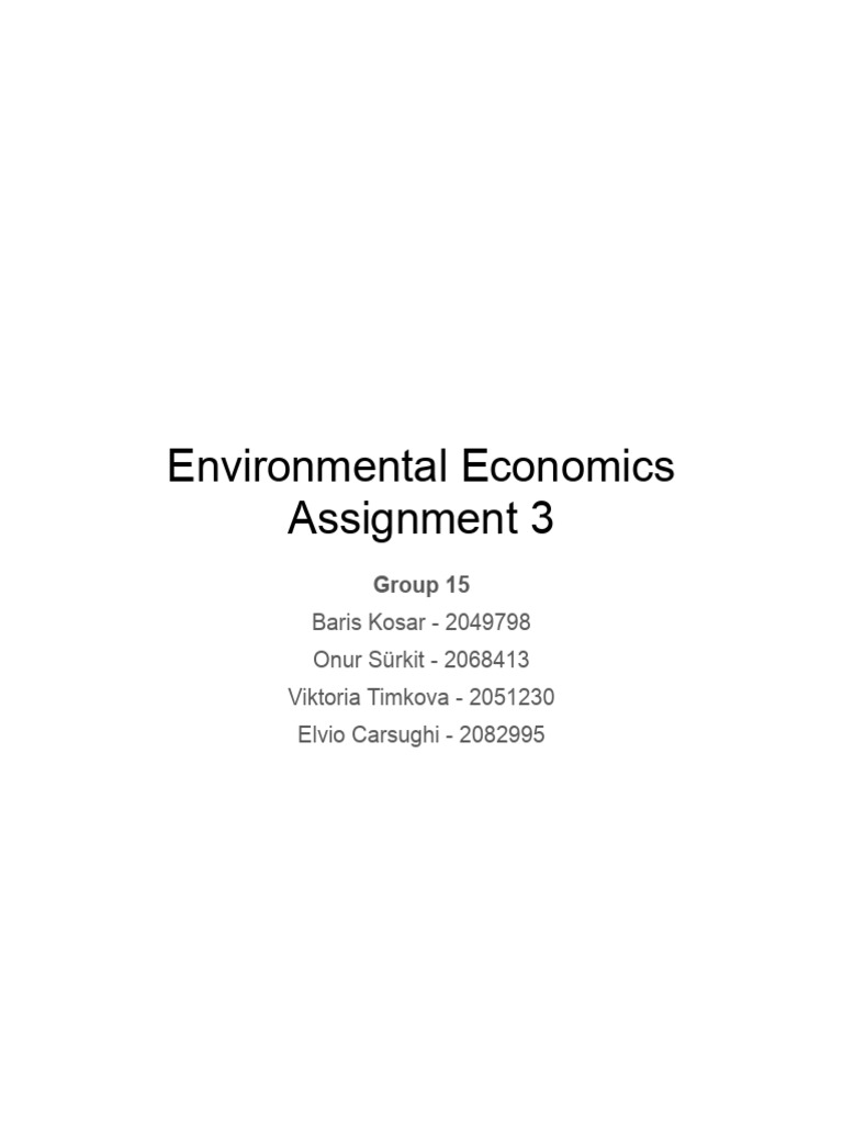 Environmental Economics Assignment | PDF | Demand | Emissions Trading