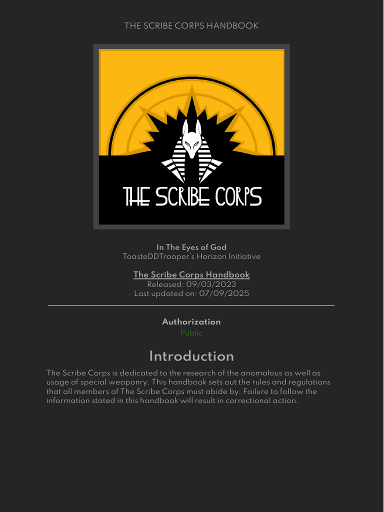 THI __ the Scribe Corps Handbook | PDF | Librarian