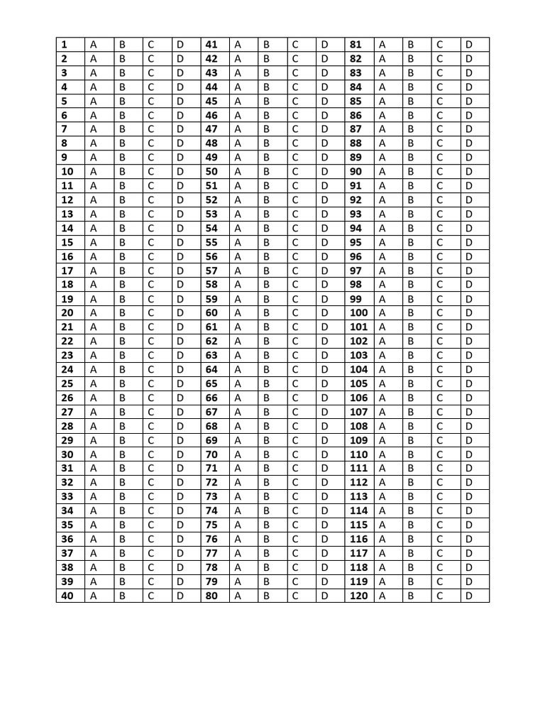 RE5 Mock Exam Answer Sheet | PDF