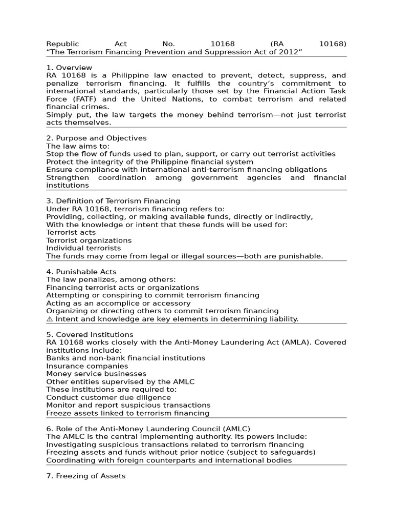 RA 10168 (2) | PDF | Terrorism Financing | Justice