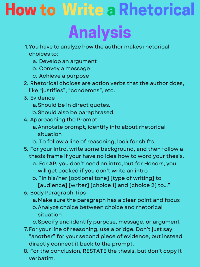 How to Write a Rhetorical Analysis | PDF