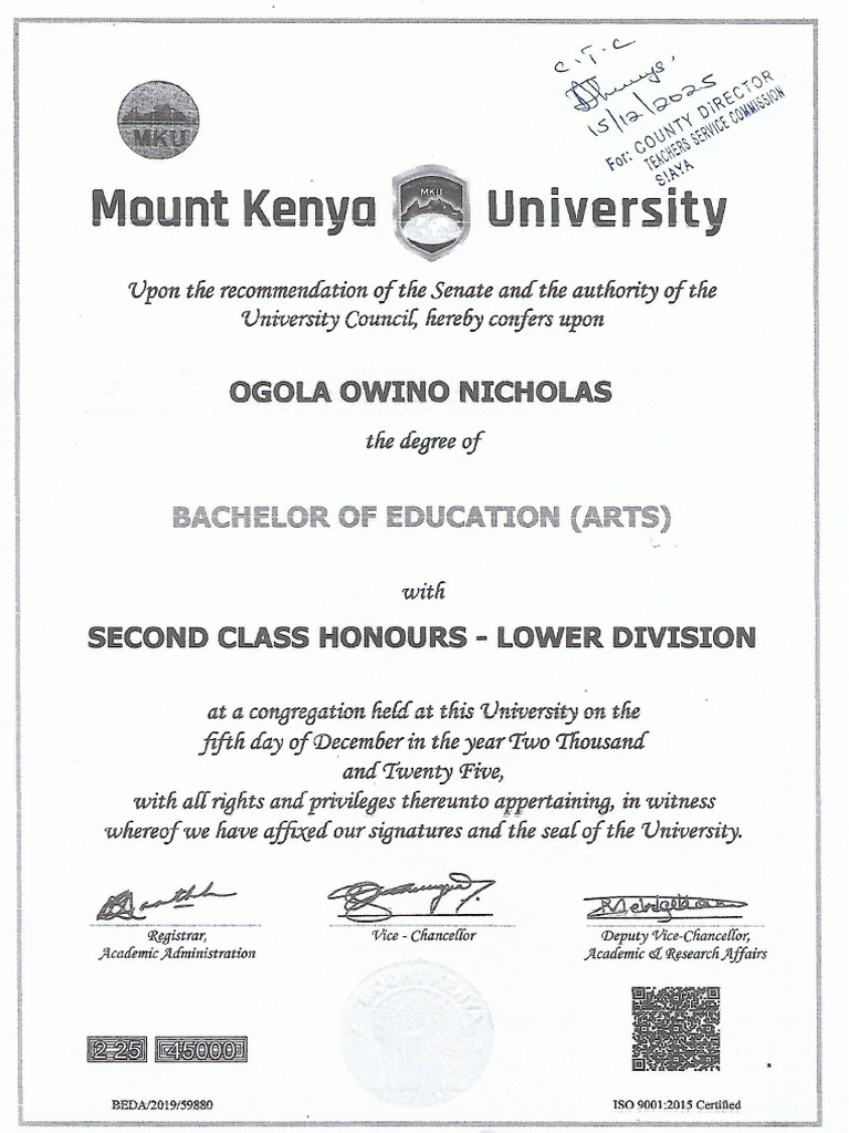 Degree Certificate | PDF