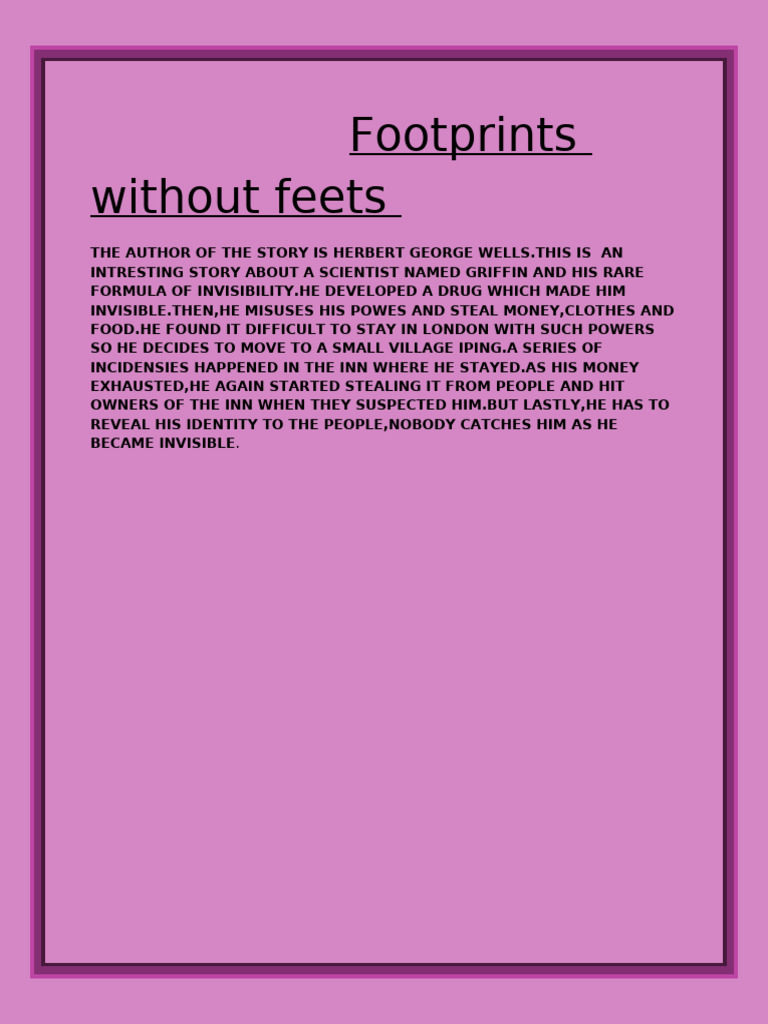 Footprints Without Feets | PDF