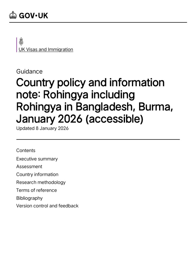 Country Policy and Information Note Rohingya Including Rohingya in ...