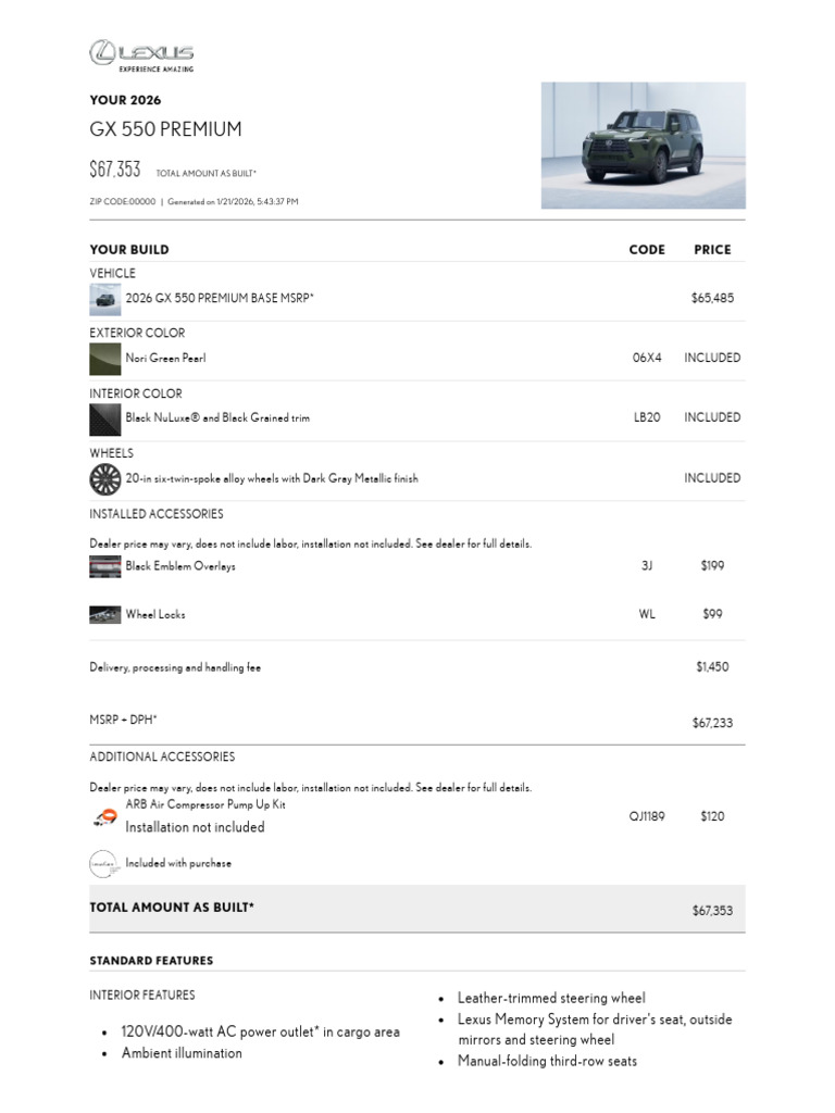 Build Your Lexus - Lexus Configurator | PDF | Lexus | Motor Vehicle