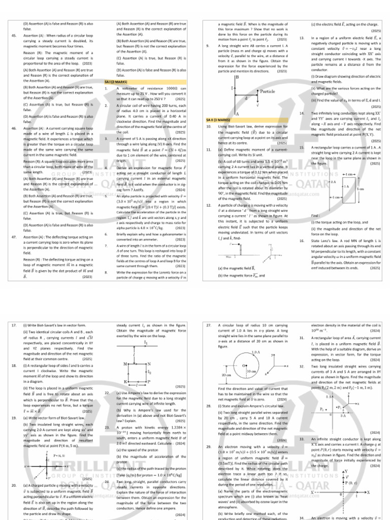 GRADE 12 - PHYSICS PYQs 2023-2025 | PDF