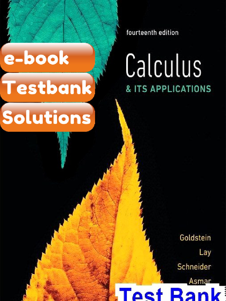Testbank Calculus and Its Applications 14th Edition Goldstein Fast ...