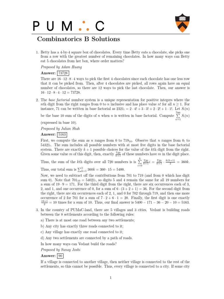 Combinatorics B 2022 Sol | PDF | Numbers | Arithmetic