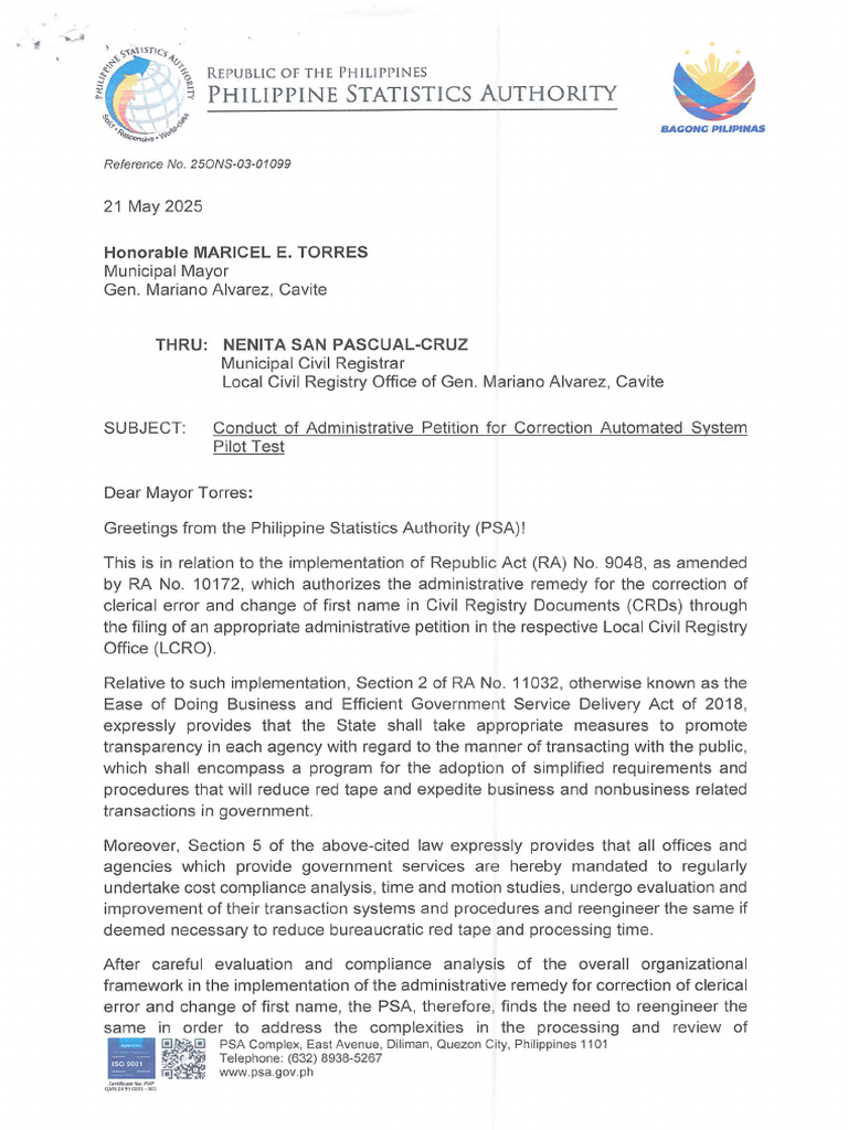 Letter and TOR - GMA, Cavite | PDF