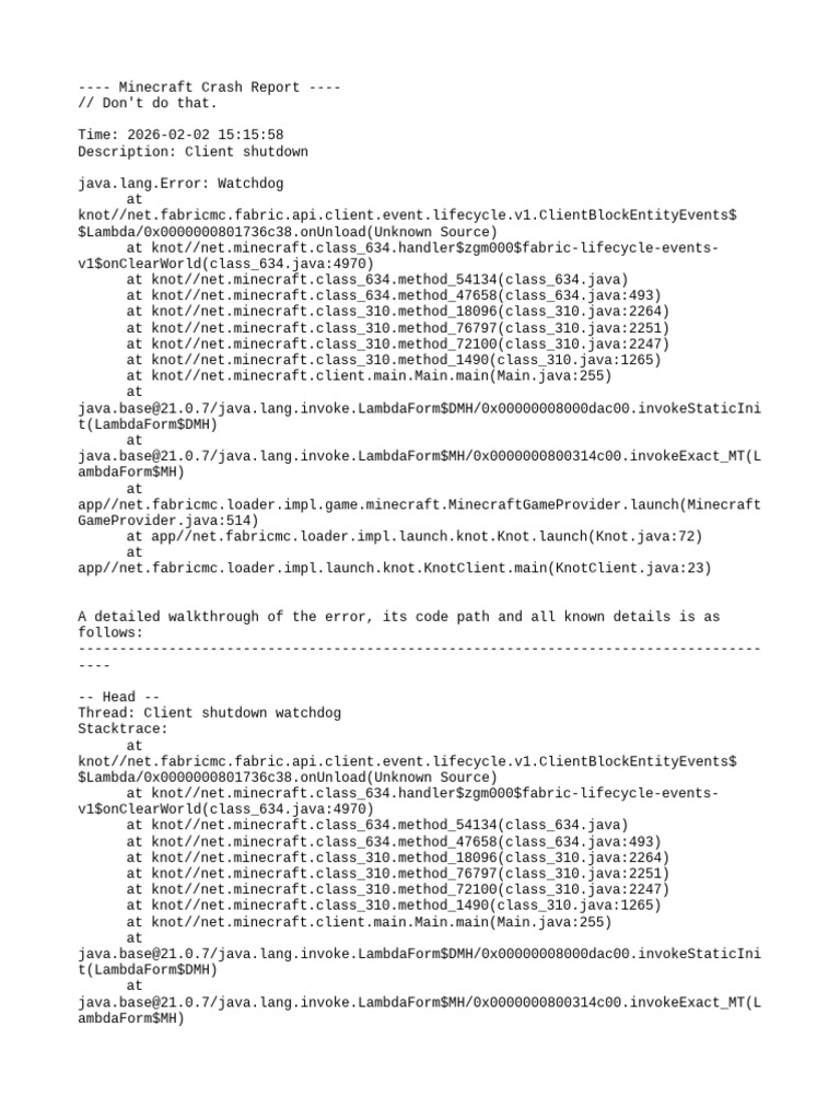 Crash 2026 02 02 - 15.15.58 Client | PDF | Central Processing Unit | Byte
