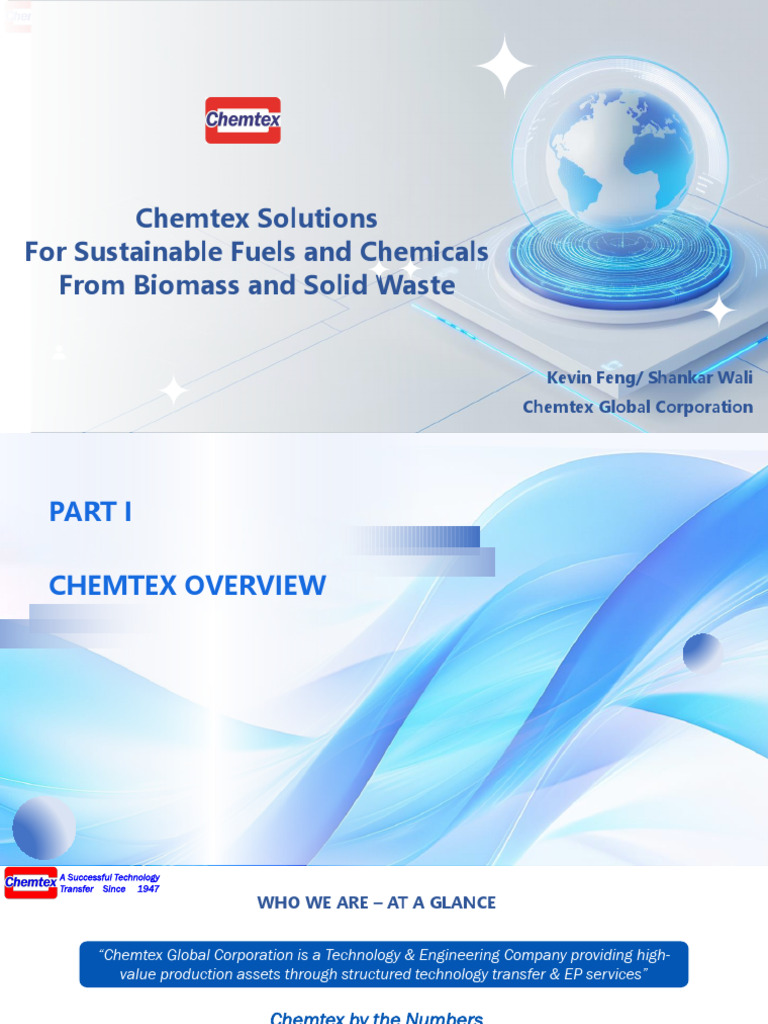 Chemtex Solutions For Sustainable Fuels and Chemicals | PDF ...