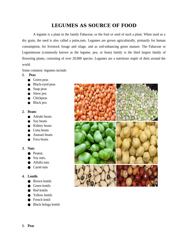 Unit.2. Legumes As Source of Food | PDF | Legume | Pea