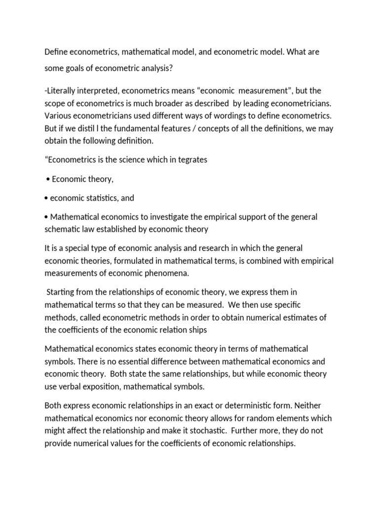 Econometrics Individual Assignment | PDF | Ordinary Least Squares ...