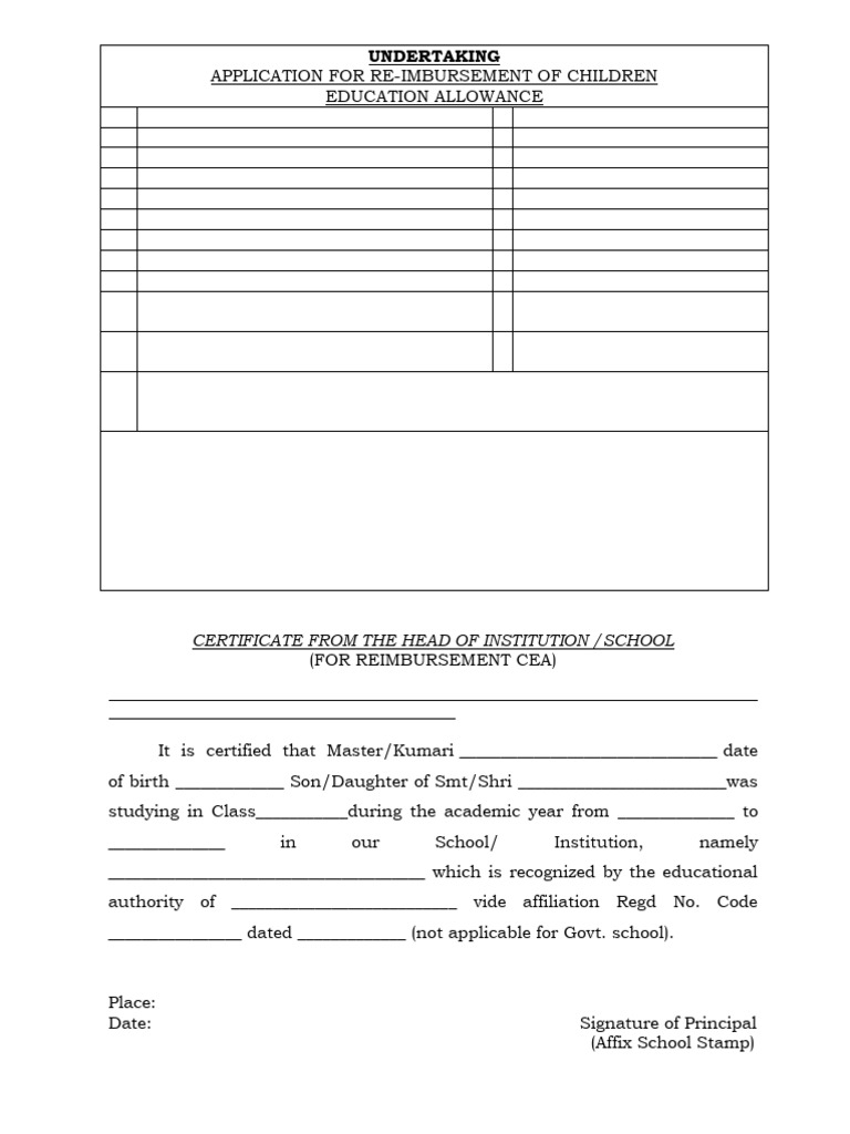 CEA Form | PDF