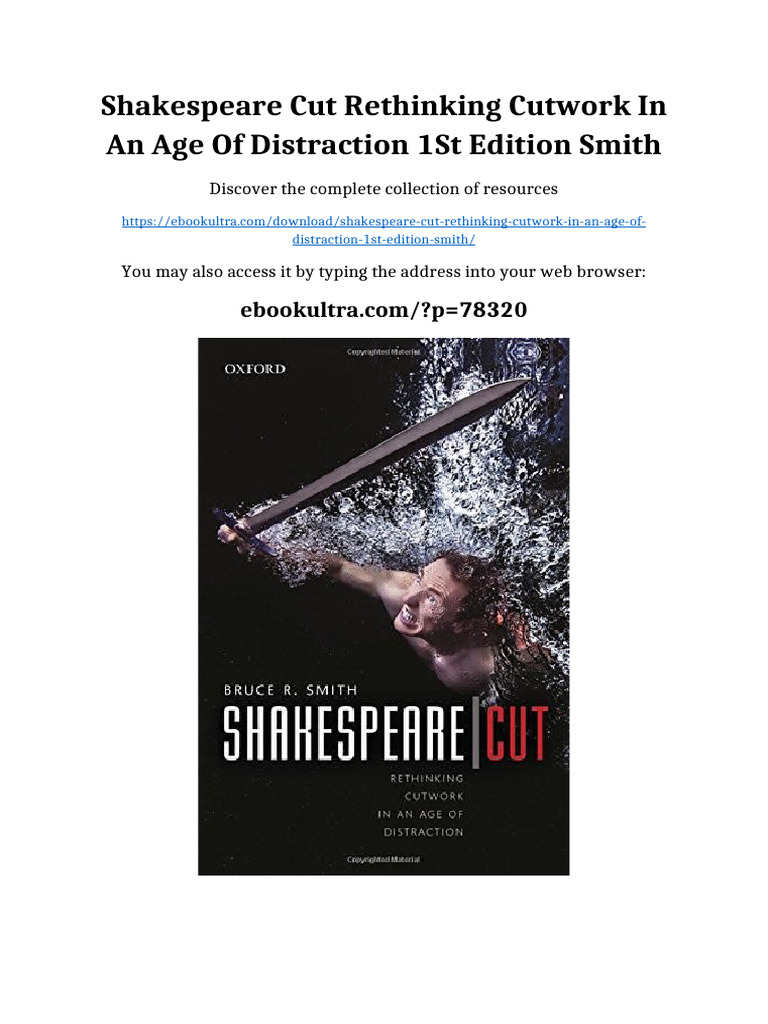 Shakespeare cut rethinking cutwork in an age of distraction 1st Edition ...