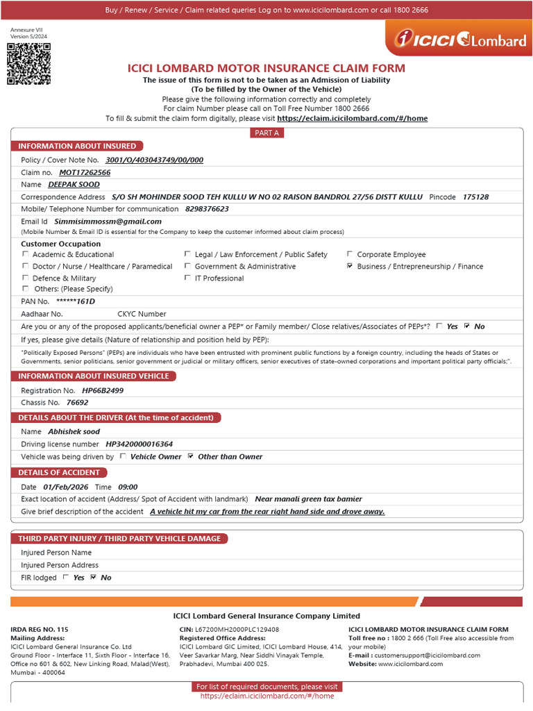 Mot 17262566 | PDF | Payments | Insurance