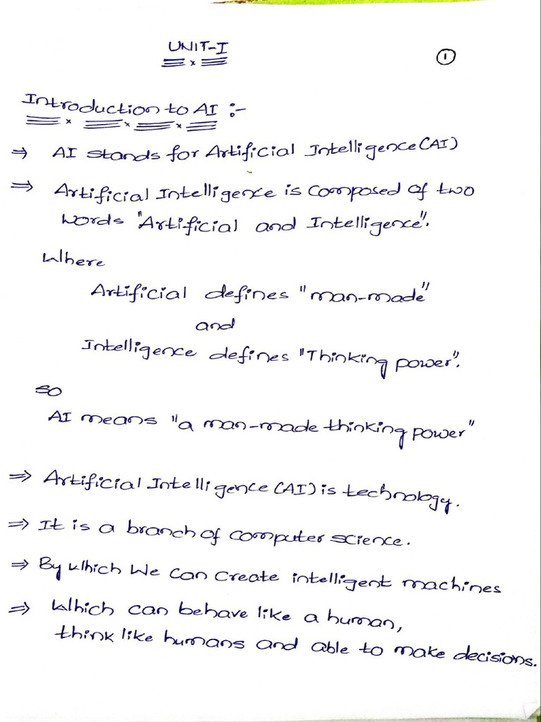 Ai Unit 1 Notes-1 | PDF