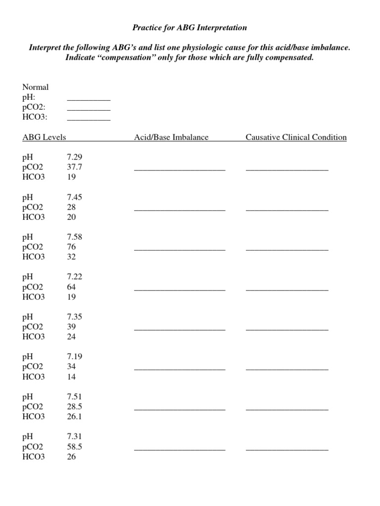 Healthpractice Abg Interpretation | PDF | Finance & Money Management