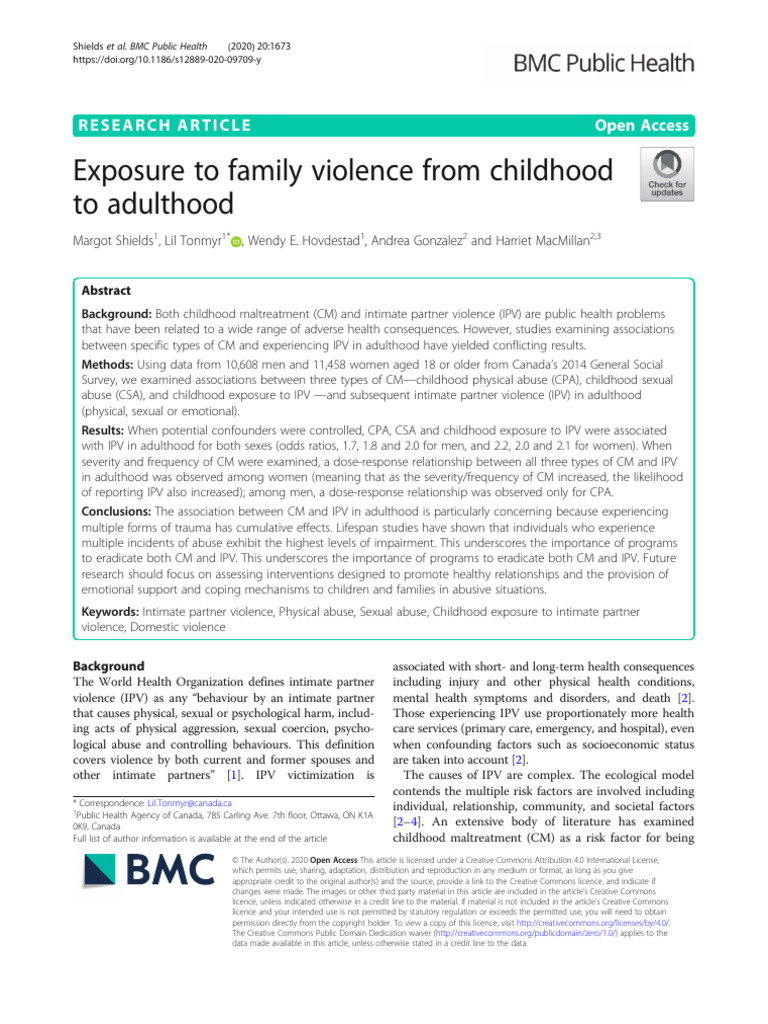 Chilhood Violence Exposure | PDF | Violence | Domestic Violence