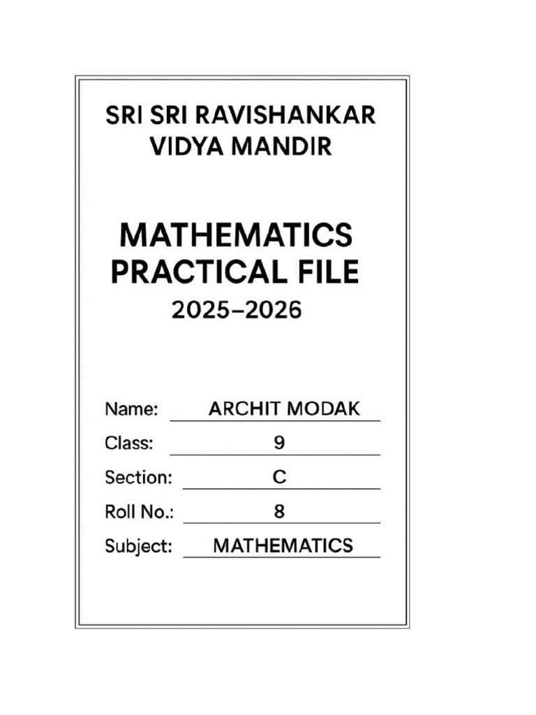 Maths Project | PDF