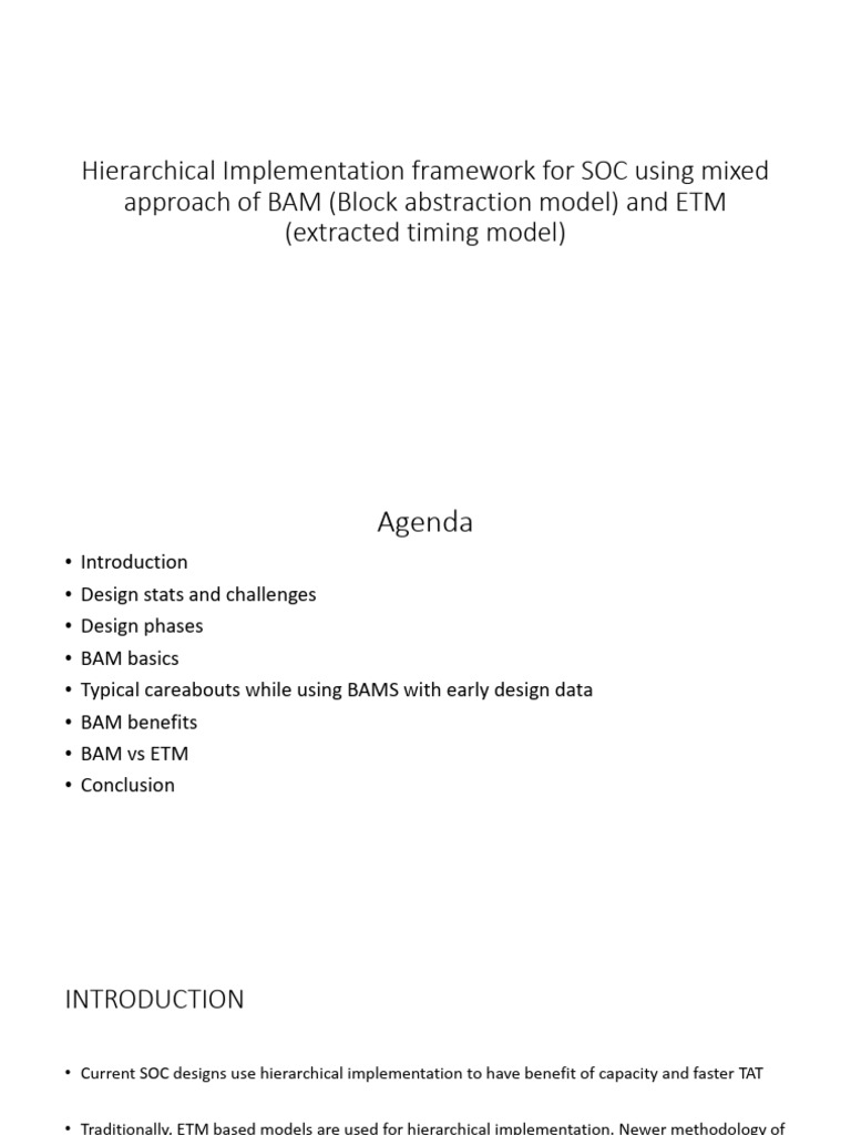 Hierarchical Implementation For SOC Using Block Abstracted and Timing ...