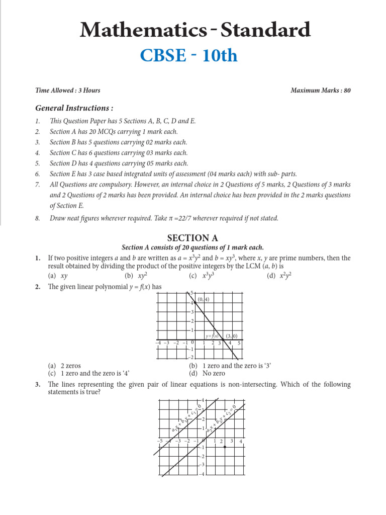 Mathematics-Standard PAPER | PDF | Circle | Area