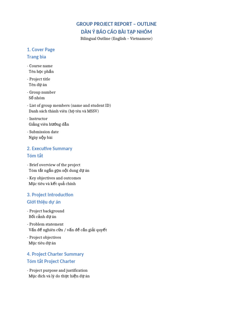 Group Project Report Outline | PDF