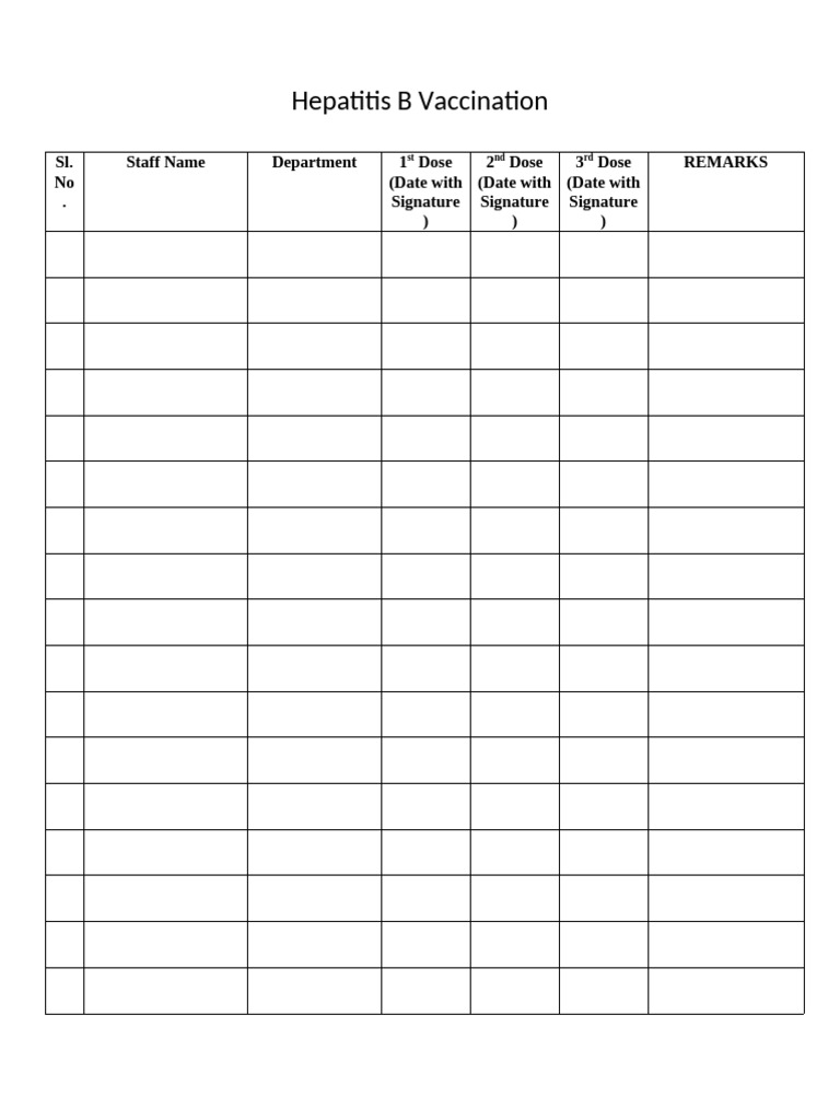 Hep B Vaccination Format | PDF