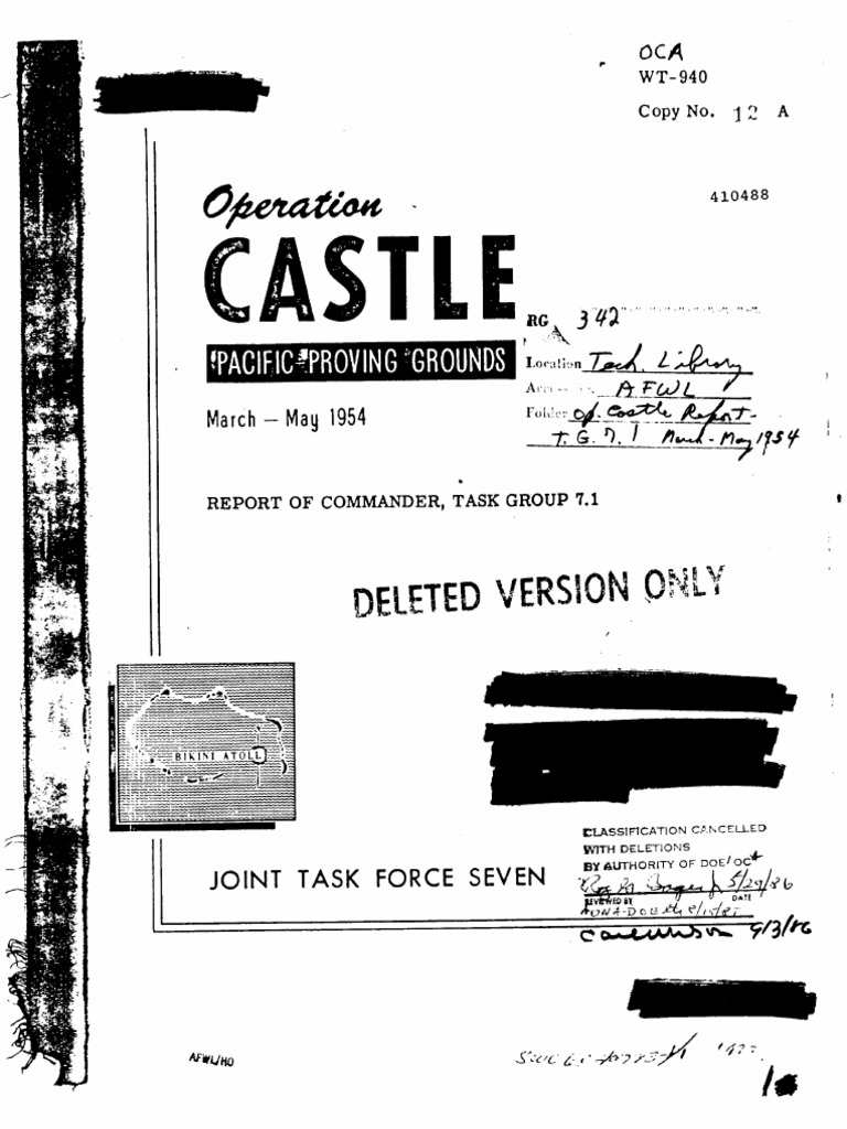 Report Task Group 7.1 Operation Castle | PDF | Neutron | Nuclear Fission