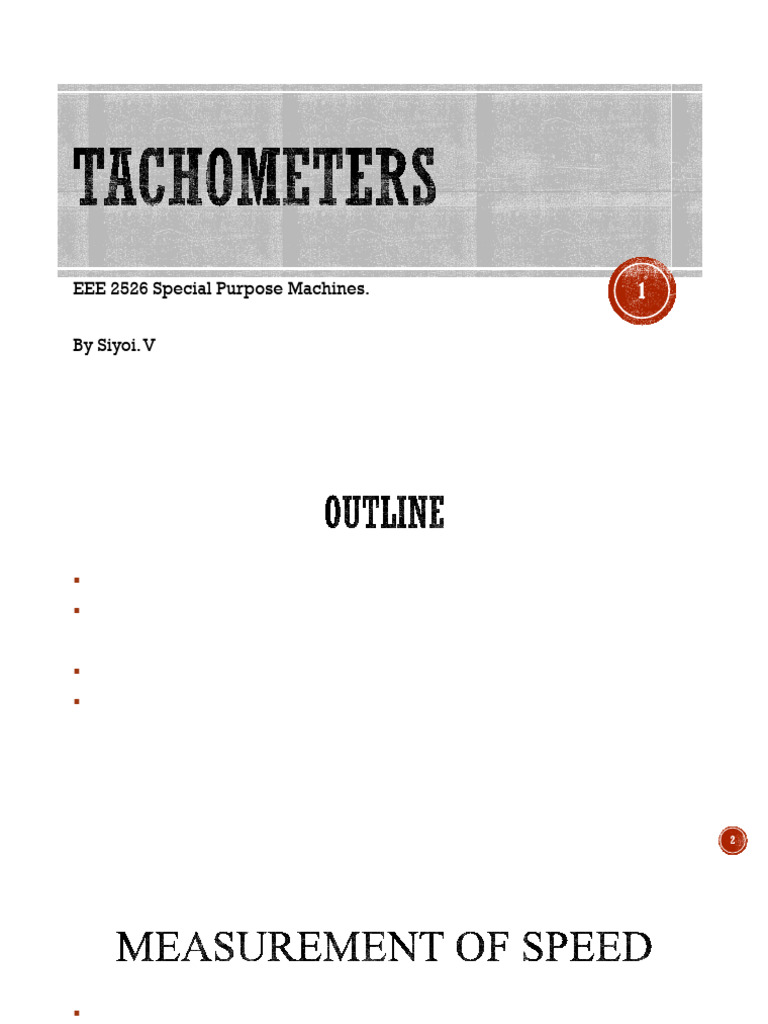 4. Tachometers | PDF | Electric Motor | Direct Current