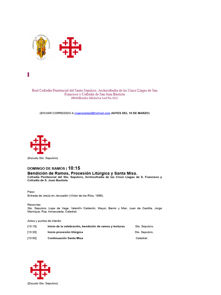 FW Programa Semana Santa y Cuaresma | PDF | Fiestas cristianas y días ...