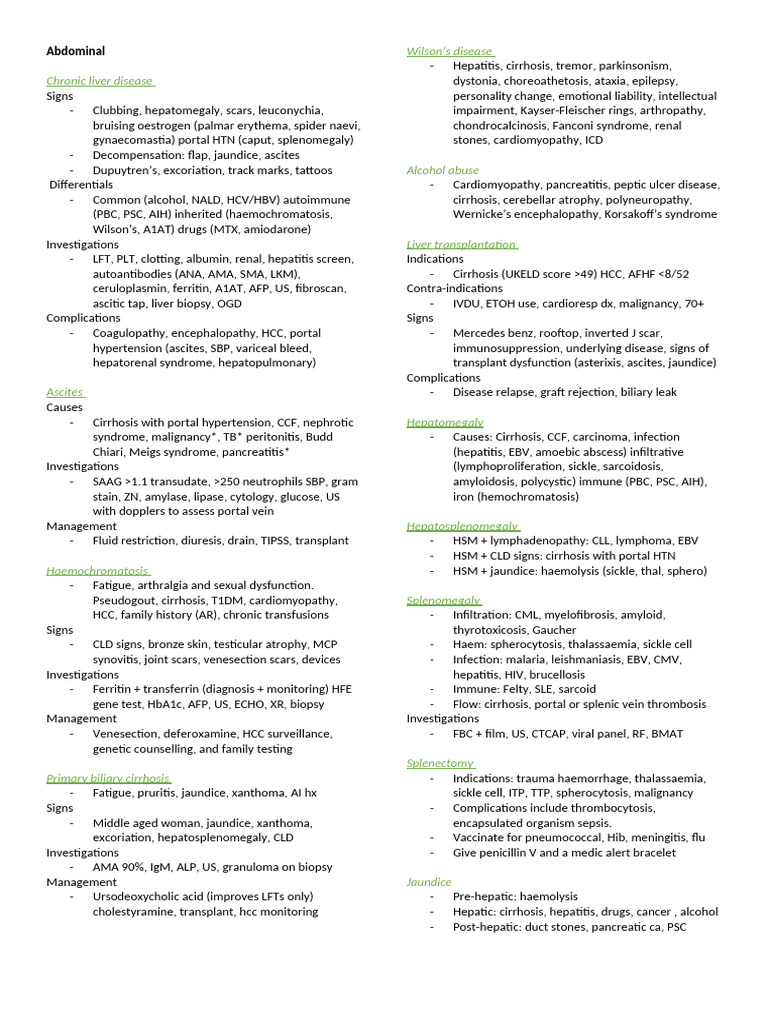 PACES Notes | PDF | Cirrhosis | Respiratory Diseases