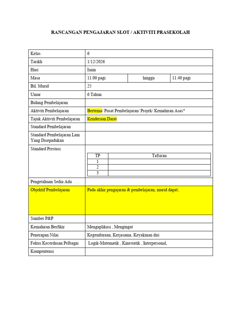 Contoh Rps 2 Bertema | PDF
