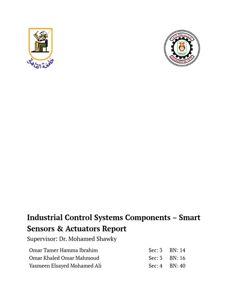 Industrial Control - Smart Sensors & Actuators Report | PDF | Electric ...