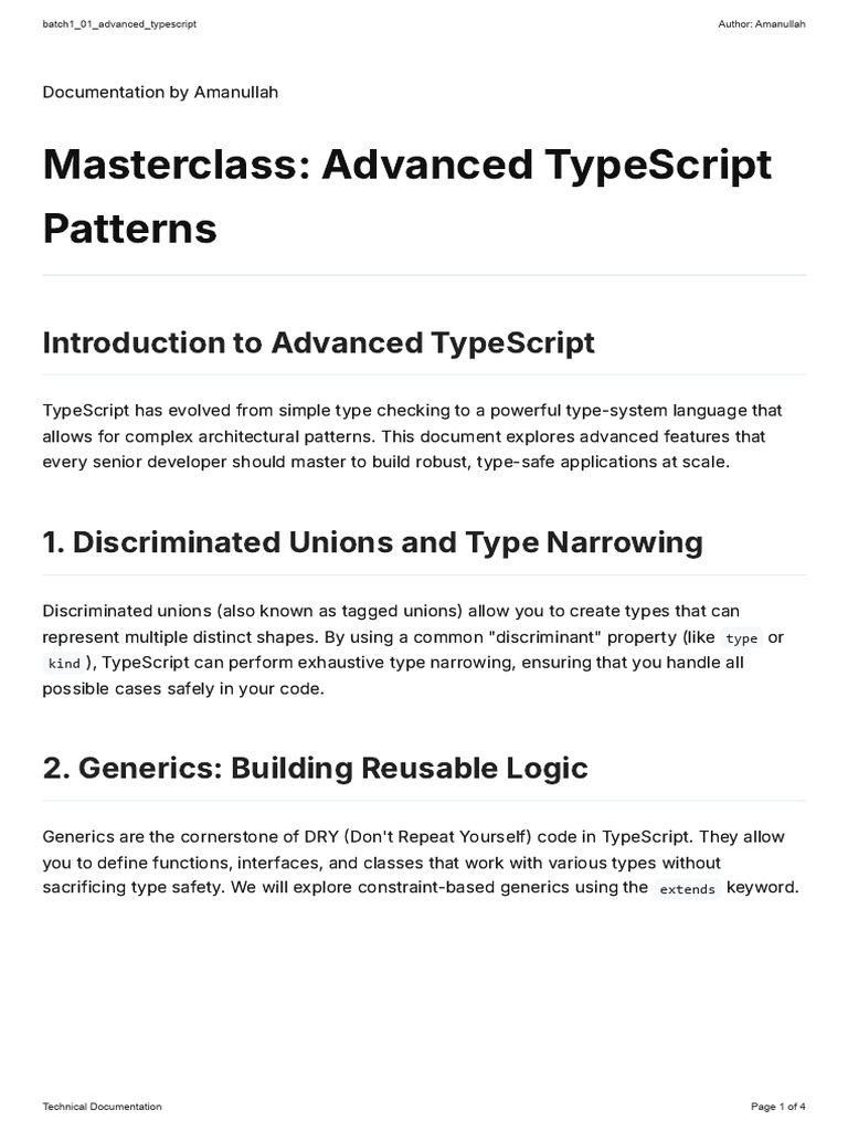 Batch1 01 Advanced Typescript | PDF | Parameter (Computer Programming ...