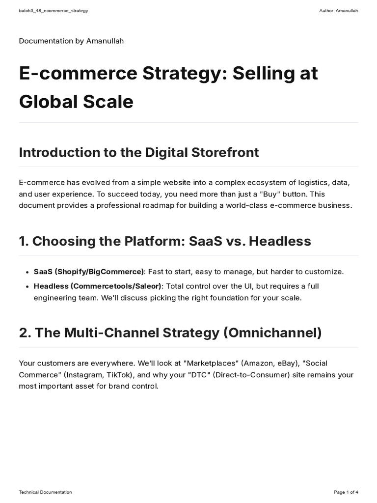Batch3 48 Ecommerce Strategy | PDF | E Commerce | Information Technology