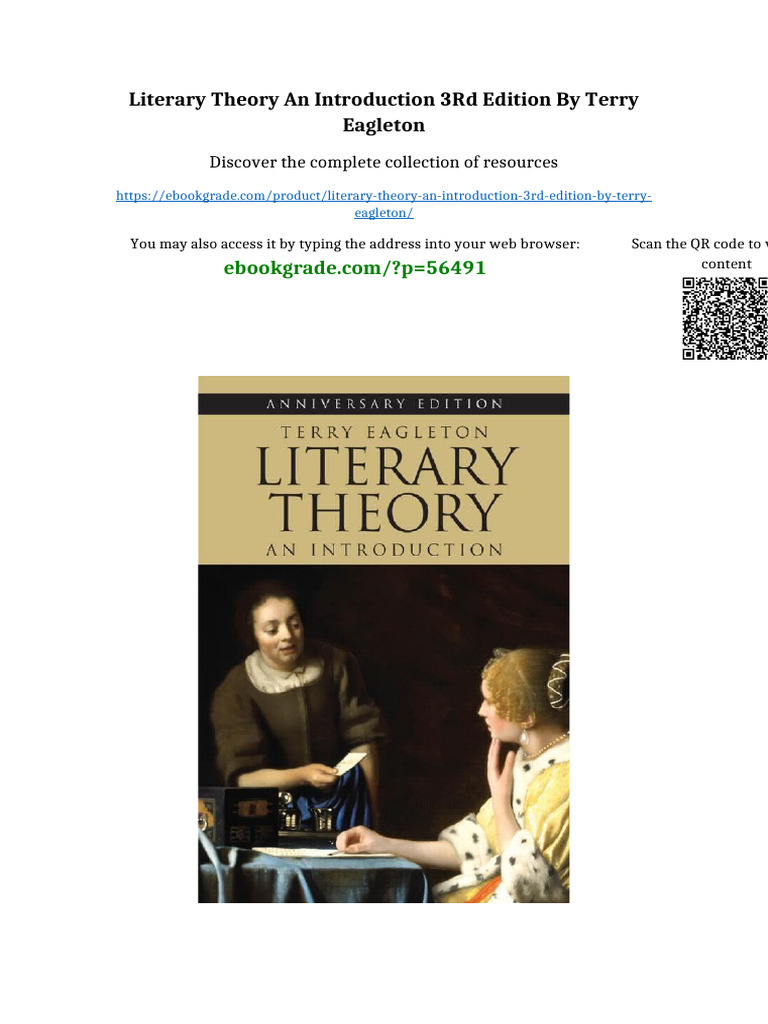 Literary Theory An Introduction 3rd Edition by Terry Eagleton full ...