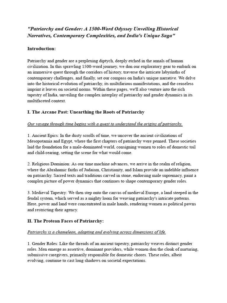 Concepts of Patriarchy and Gender | PDF | Patriarchy | Intersectionality