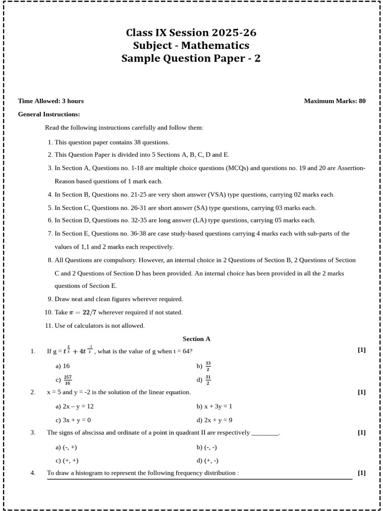 Annual Exam Maths Sample Paper | PDF | Circle | Angle