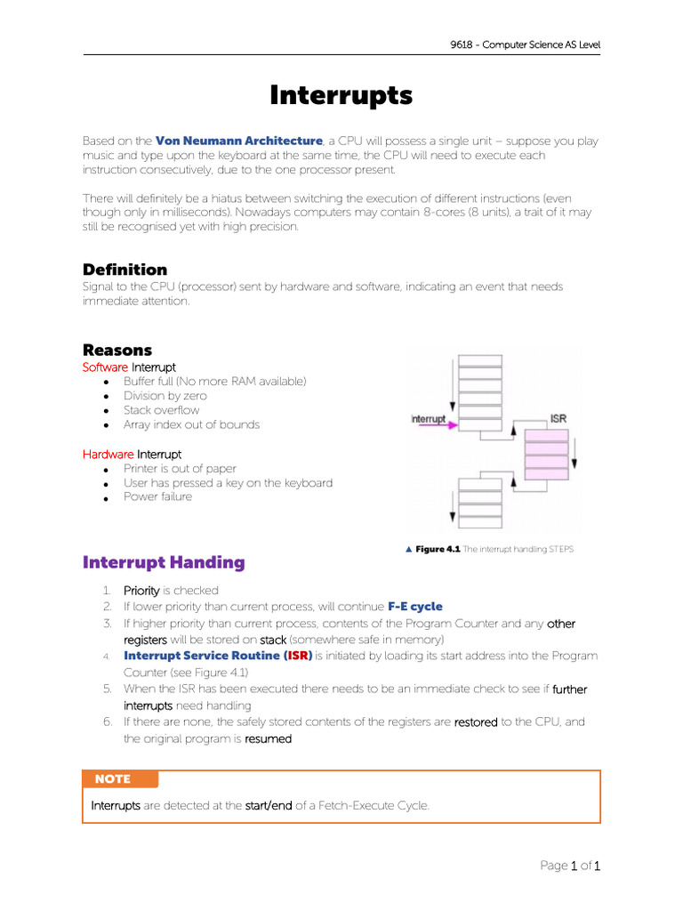 [NOTES] Interrupts | PDF
