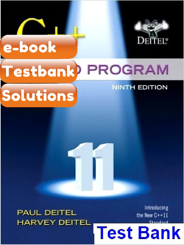Testbank C How To Program Early Objects Version 9th Edition Deitel Fast ...
