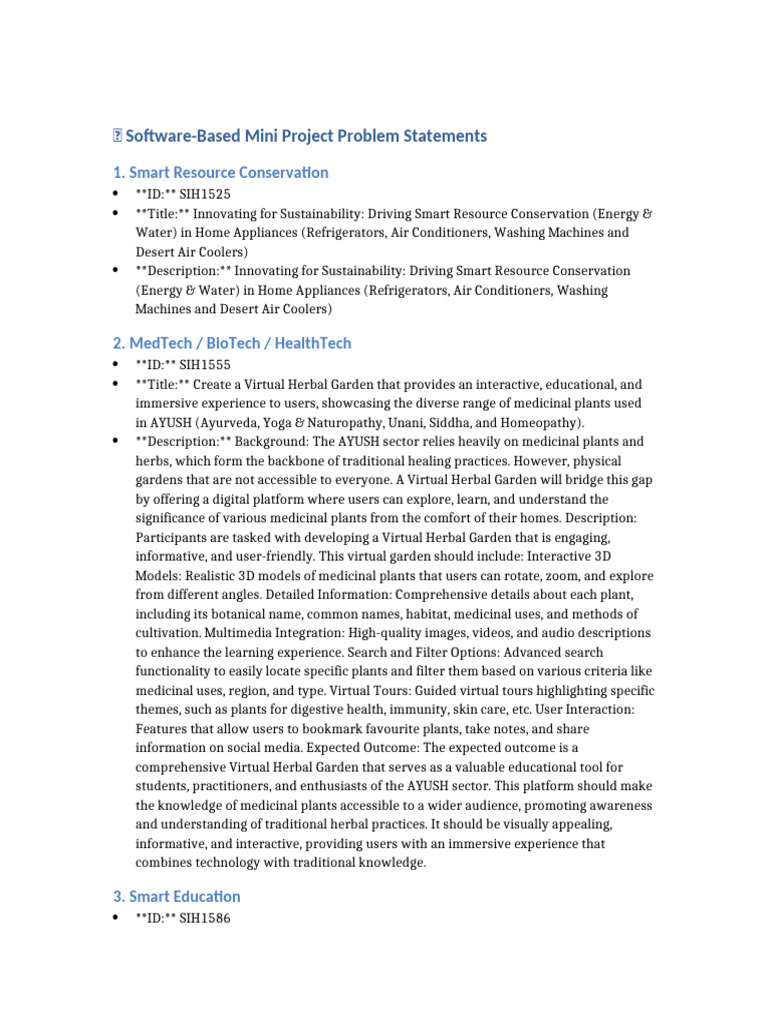 Software Based Mini Project Statements | PDF | Small Business ...