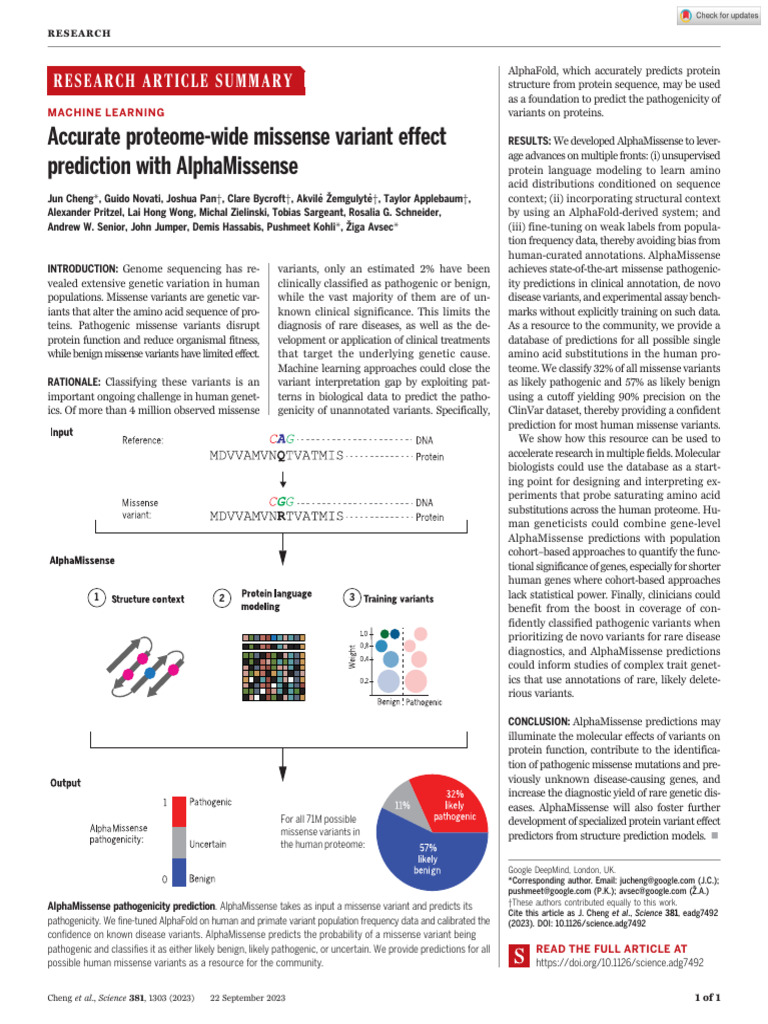 Accurate Proteome-Wide Missense Variant Effect Prediction With ...