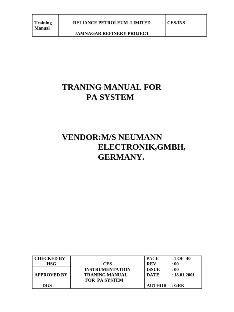 PA System Training Manual | PDF | Electrical Connector | Fuse (Electrical)
