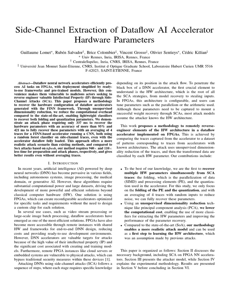 Sidechannel Dataflow AI Accelerator | PDF | Deep Learning | Field ...