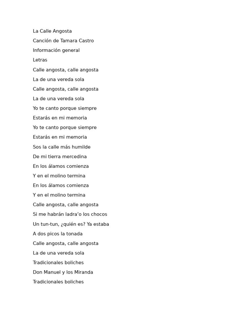 Calle Angosta | PDF