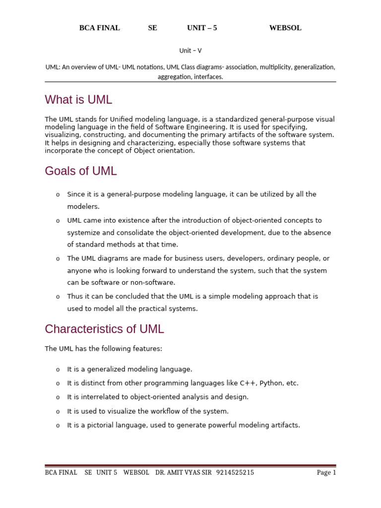 BCA FINAL SE UNIT 5 | PDF | Inheritance (Object Oriented Programming ...