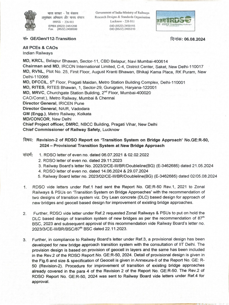 GE R-50 (Rev.-2) Transition System On Bridge Approach (Final) | PDF ...